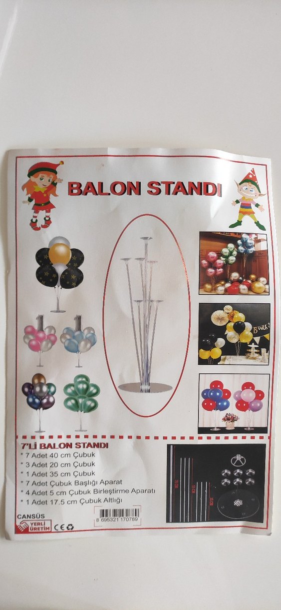 7li Balon Standı  70 cm - Görsel 5