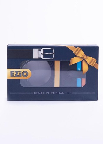 Lüks Siyah Erkek Kemer - Cüzdan Hediye Seti  Kutulu - Görsel 4