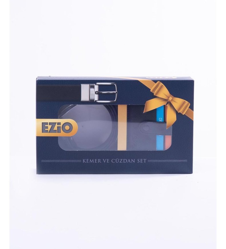 Lüks Siyah Erkek Kemer - Cüzdan Hediye Seti  Kutulu - Görsel 4
