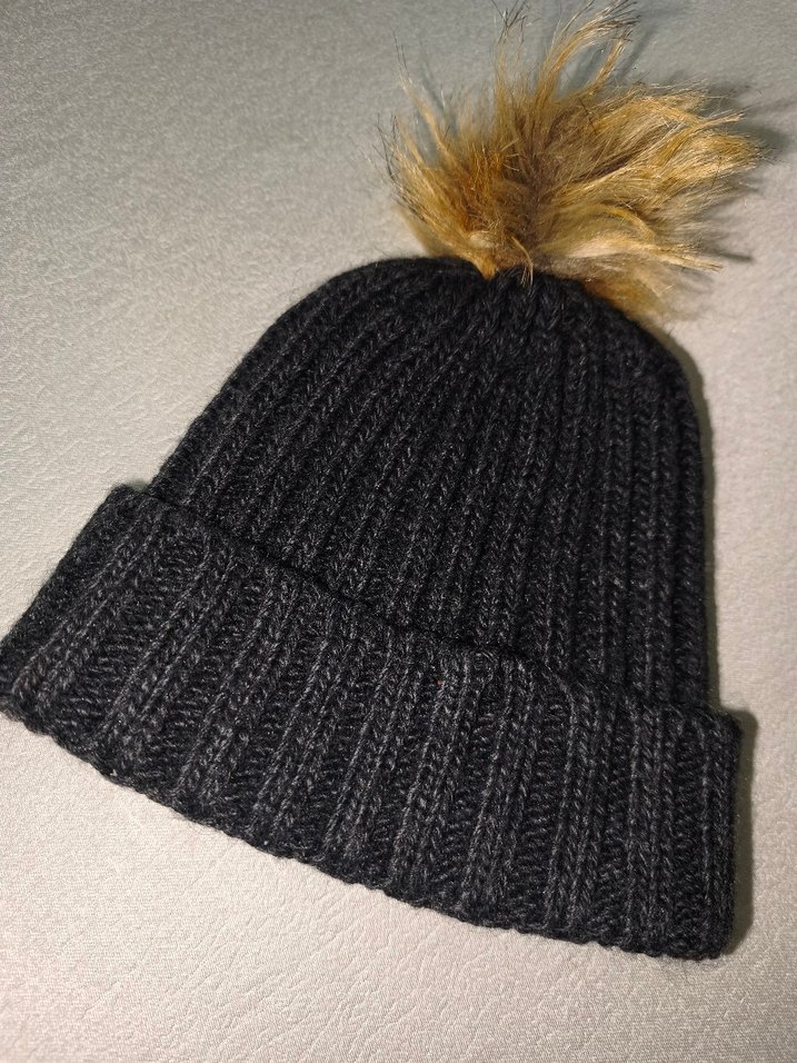 Ponponlu Bayan Örgü Bere Füme Antrasit - Görsel 4