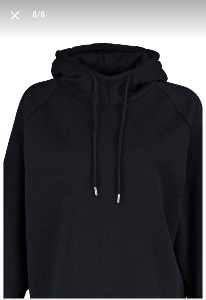 Lacivert Kapüşonlu Oversize Şardonlu Sweatshirt  M Beden — görsel 12/14