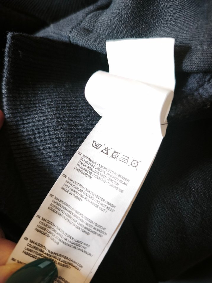 Lacivert Kapüşonlu Oversize Şardonlu Sweatshirt  M Beden — görsel 7/14