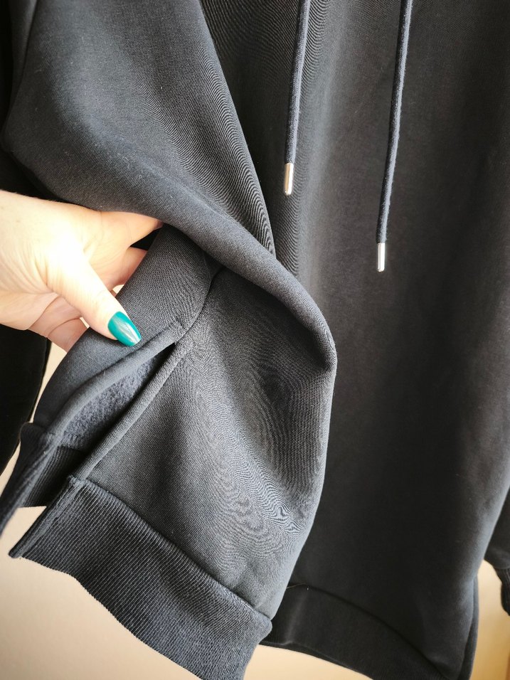 Lacivert Kapüşonlu Oversize Şardonlu Sweatshirt  M Beden — görsel 5/14