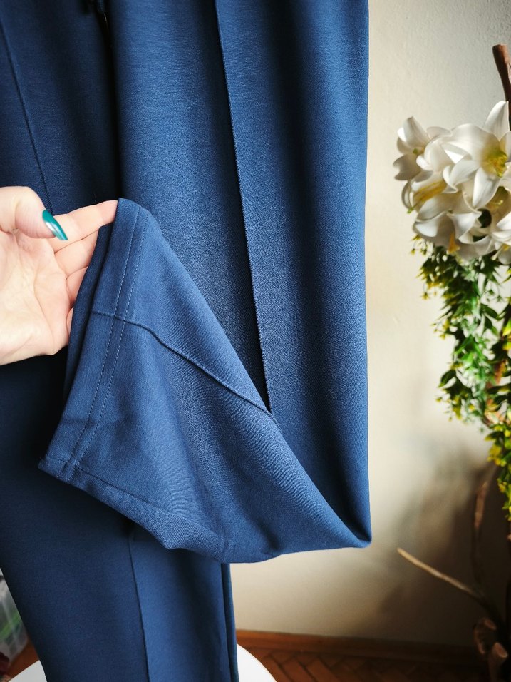 İndigo Mavi Çima Dikişli Boru Paça Pantolon Eşofman XL — görsel 6/11