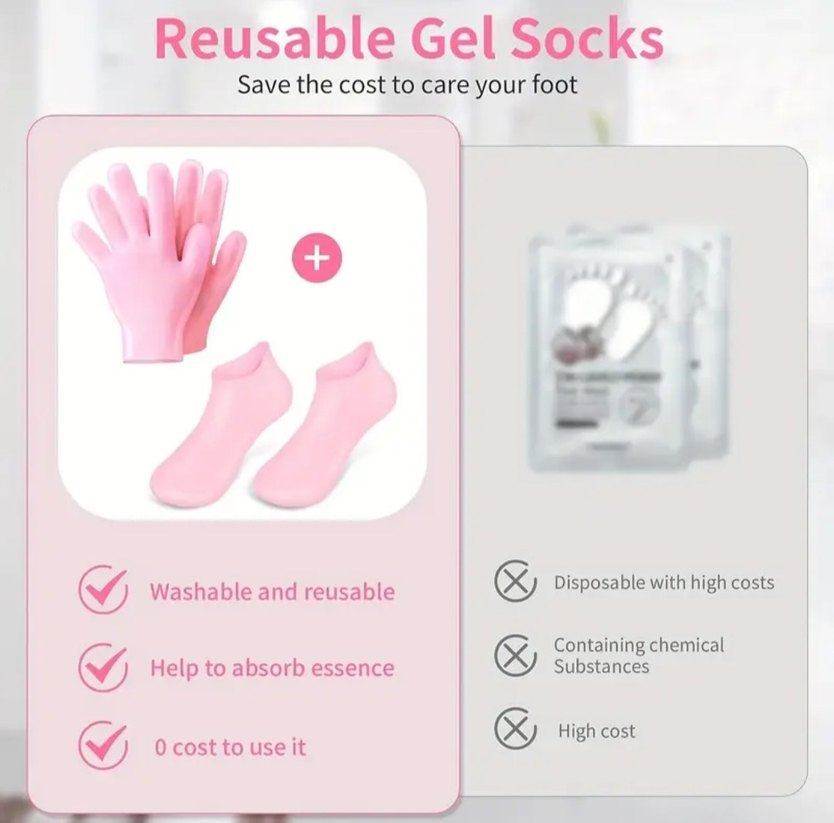 Silikon Nemlendirici Çorap ve Eldiven Seti - Görsel 2