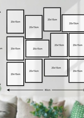 Diğer Bitki Temalı Tablo Seti 12 Parça Çerçeve Görünümlü MDF Tablo