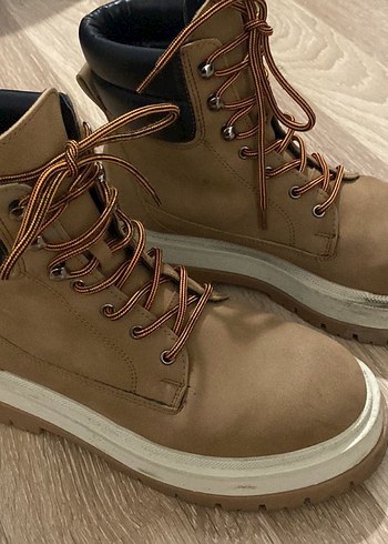 Kahverengi Bağcıklı Street Style Botlar - Görsel 2