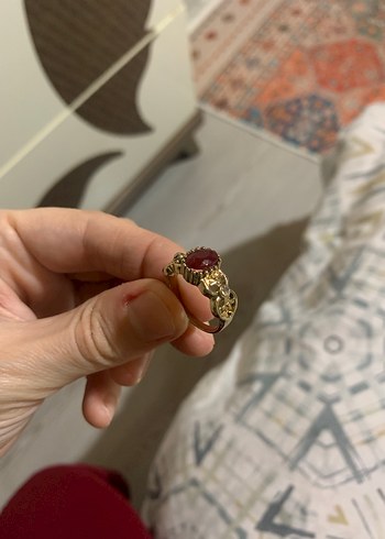 Bordo Boncuk Detaylı Bohem Kadın Yüzük - Görsel 2