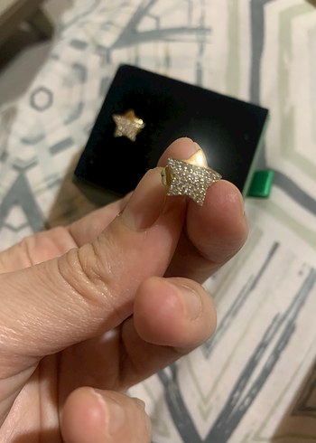 Altın Renk Mini Yıldız Küpe - Görsel 2