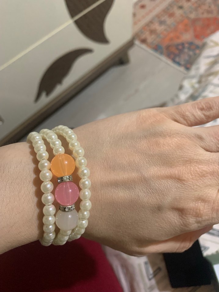 Uzun Beyaz Boncuklu Bohem Kolye ve bileklik - Görsel 2