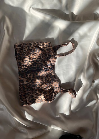 Leopar Desenli Midi Street Wear Sütyen