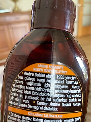  Beden Renk Garnier Ambre Solaire bronzlaştırıcı yağ