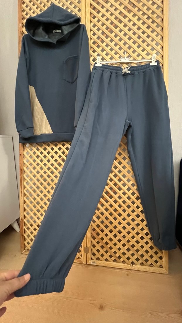 Lacivert Kapüşonlu ve Eşofman Altı Takımı - Görsel 2