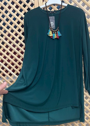 Yeşil Bohem Kadın Uzun Kollu Tunik 1/2 beden - Görsel 2