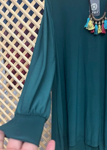 Yeşil Bohem Kadın Uzun Kollu Tunik 1/2 beden - Görsel 4