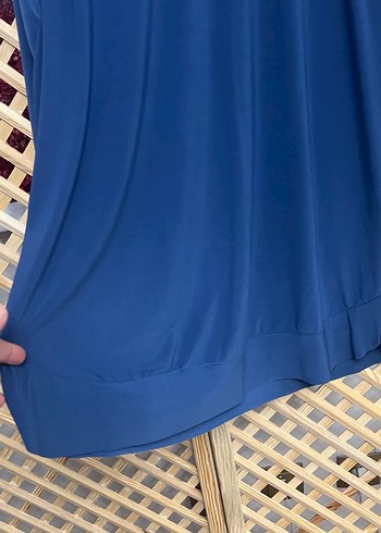 Zincir Detaylı Mavi Uzun Kollu Kadın Tunik 1/2 beden - Görsel 3