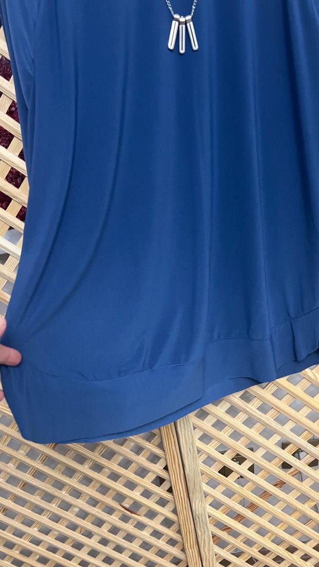 Zincir Detaylı Mavi Uzun Kollu Kadın Tunik 1/2 beden - Görsel 3