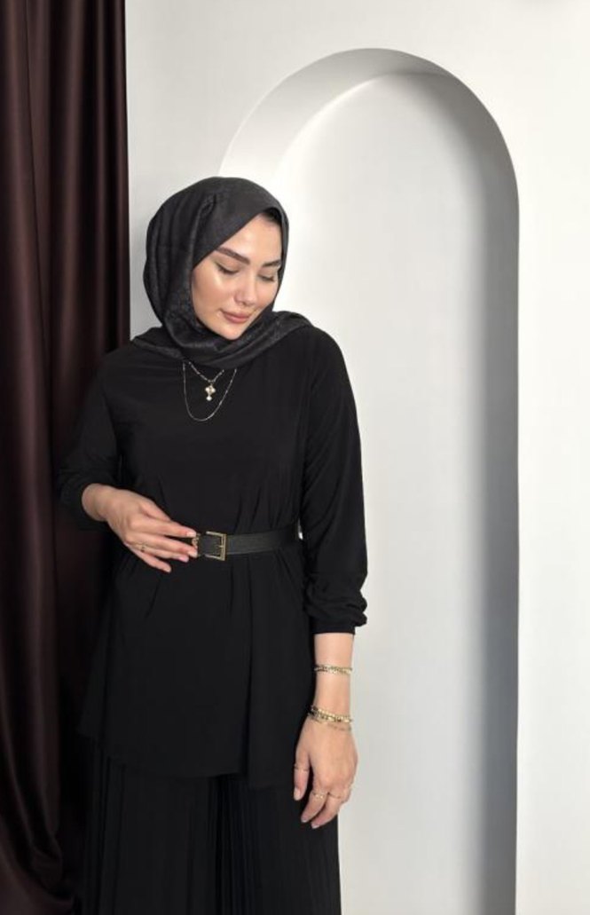 Siyah Uzun Kollu ikili takım 1/2 beden - Görsel 3