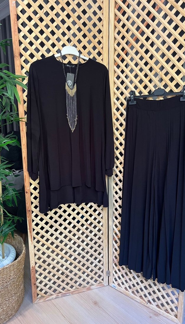 Siyah Uzun Kollu ikili takım 1/2 beden - Görsel 4