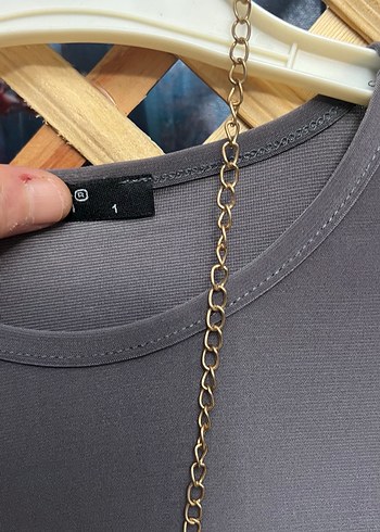 Gri Uzun Kollu   Kadın Tunik 1 beden 36/44 uyumlu - Görsel 6