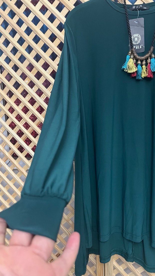 Uzun Kollu Bohem Salaş Tunik 1/2 beden - Görsel 4