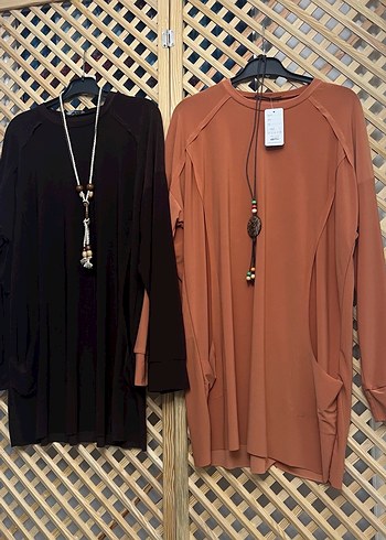 Kadın Bohem Uzun Kollu Kahverengi Tunik  36/44 uyumlu - Görsel 9