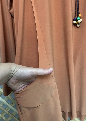 Kadın Bohem Uzun Kollu Kahverengi Tunik  36/44 uyumlu - Görsel 3