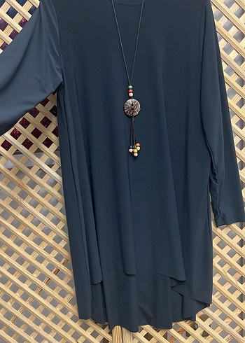 Zincir Detaylı Siyah Bohem Kadın Tunik 1/2 beden - Görsel 4