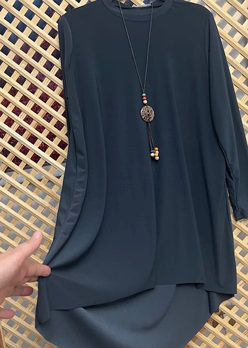 Zincir Detaylı Siyah Bohem Kadın Tunik 1/2 beden - Görsel 5