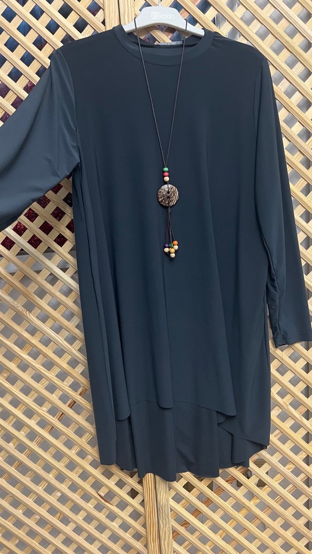 Zincir Detaylı Siyah Bohem Kadın Tunik 1/2 beden - Görsel 4