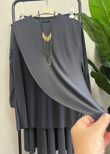 Kadın Siyah Uzun Salaş Etek takım 1/2 beden - Görsel 8