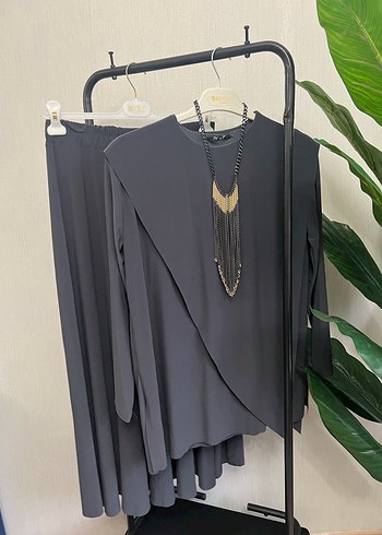 Kadın Siyah Uzun Salaş Etek takım 1/2 beden - Görsel 12