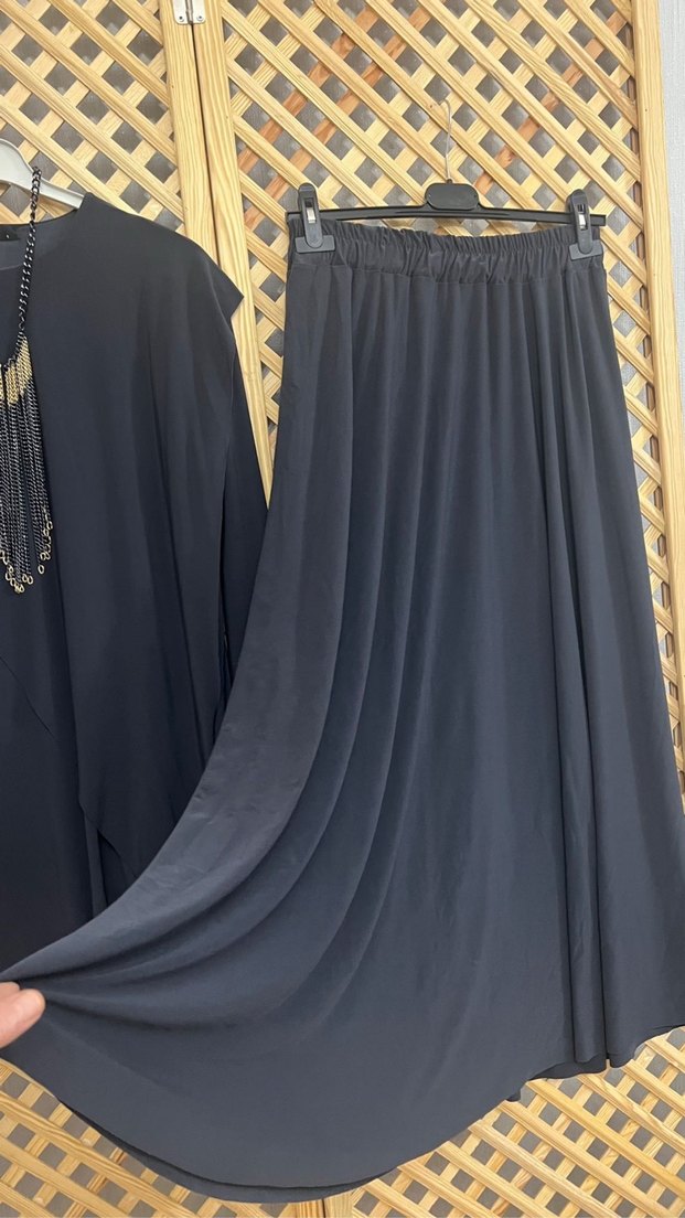 Kadın Siyah Uzun Salaş Etek takım 1/2 beden - Görsel 4