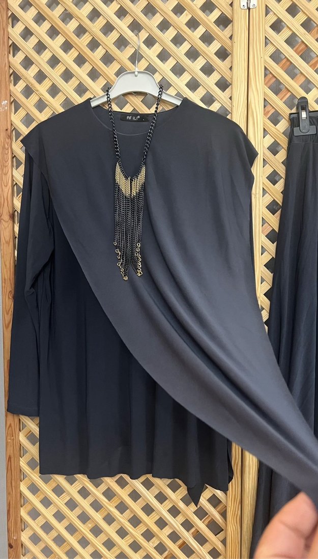 Kadın Siyah Uzun Salaş Etek takım 1/2 beden - Görsel 5