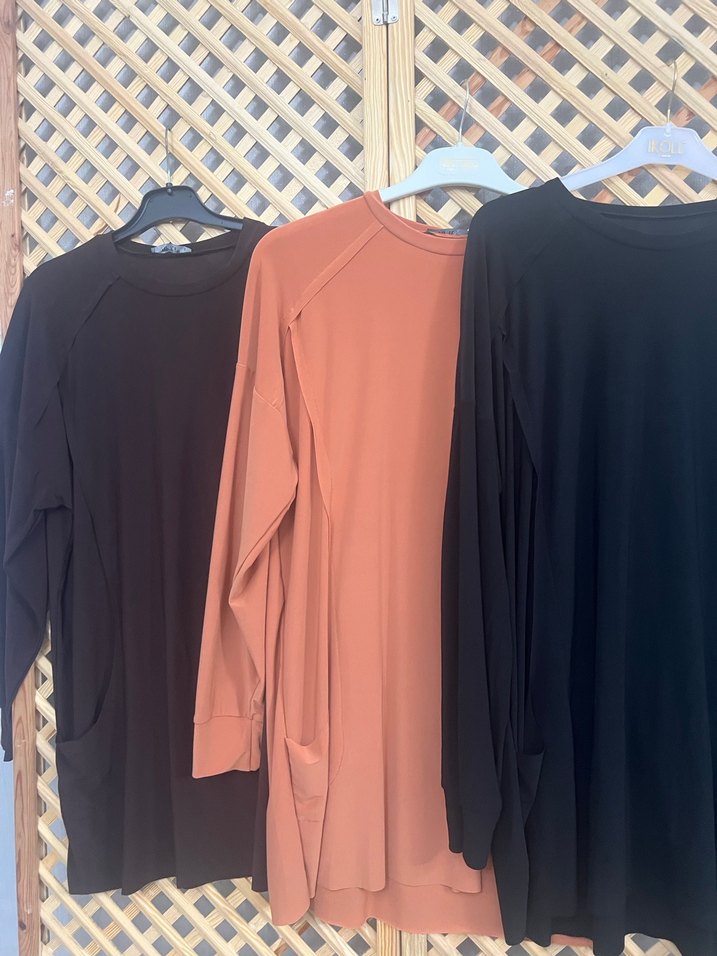 Püsküllü Uzun Kollu Kahverengi Bohem Tunik 1 beden - Görsel 2