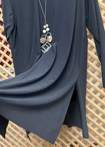 Zincir Detaylı Siyah Uzun Kollu Bohem Tunik 1/2 beden - Görsel 4