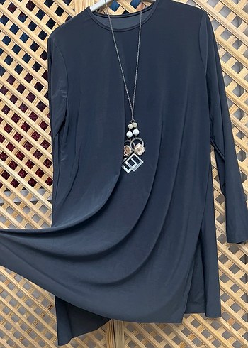 Zincir Detaylı Siyah Uzun Kollu Bohem Tunik 1/2 beden - Görsel 3