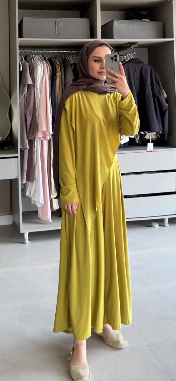 Kadın Uzun Salaş Haki ikili takım - Görsel 5