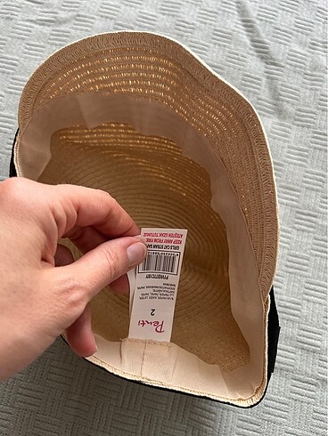 1-2 Yaş, 19 cm Beden Penti çocuk hasır şapka kulaklı