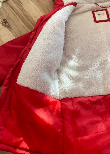 Kürklü Kapüşonlu Kırmızı Erkek Çocuk Mont - Görsel 3