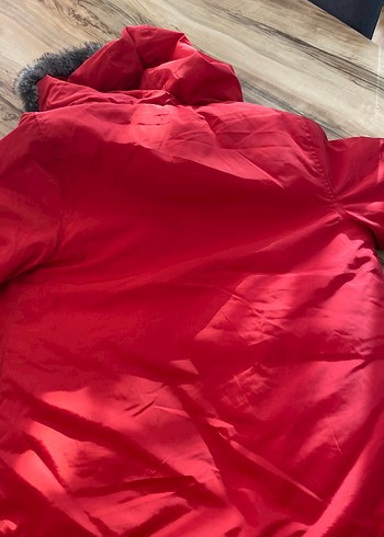 Kürklü Kapüşonlu Kırmızı Erkek Çocuk Mont - Görsel 6