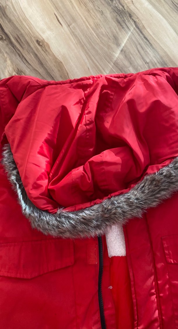 Kürklü Kapüşonlu Kırmızı Erkek Çocuk Mont - Görsel 4