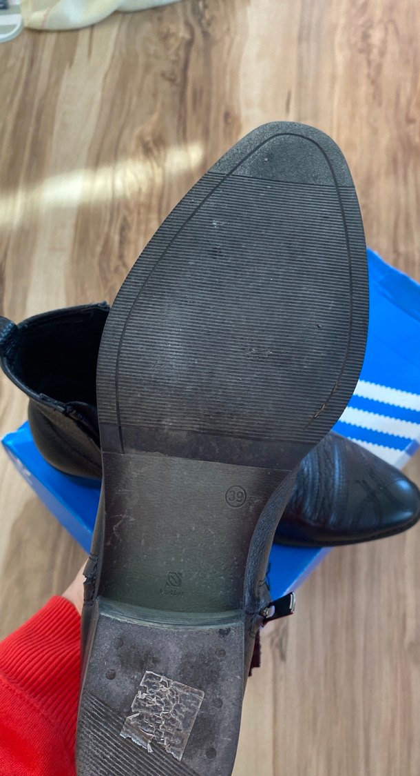 Siyah Deri Kadın Topuklu Bot - Görsel 5