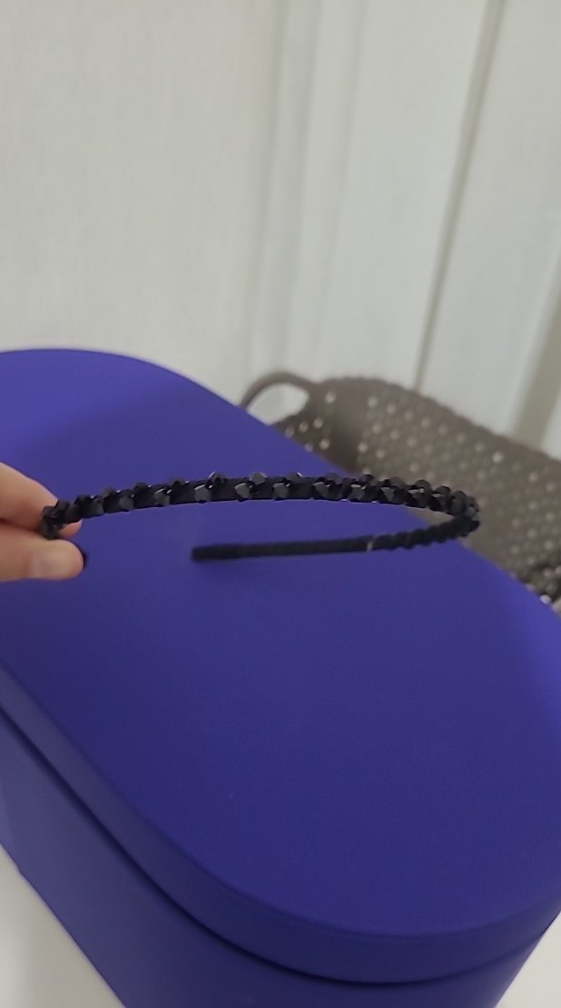 Zincir Detaylı Mor Gotik Saç Bandı - Görsel 2