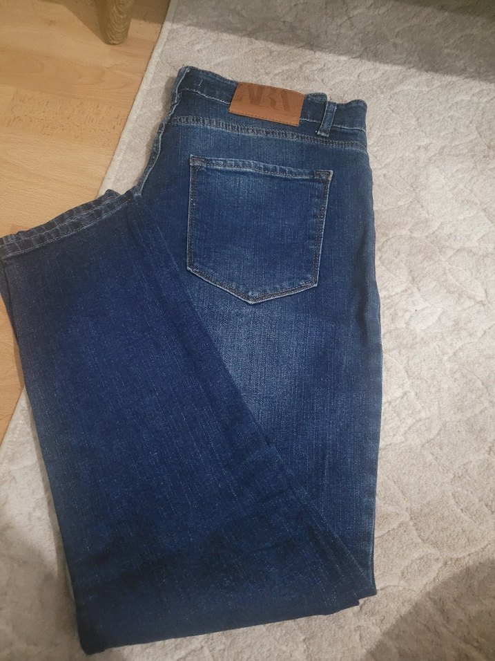 Düğmeli Mavi Erkek Denim Pantolon - Görsel 5