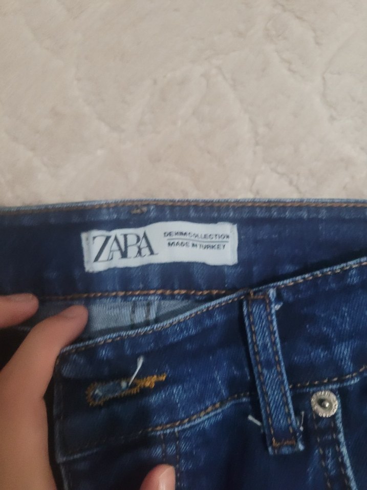 Düğmeli Mavi Erkek Denim Pantolon - Görsel 3