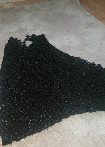 Siyah Örgü Kadın şal - Görsel 2