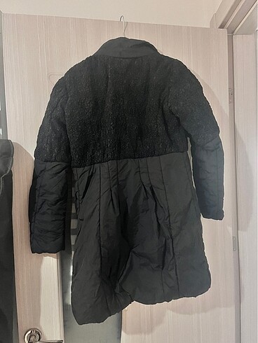 Koton Siyah belden oturtmalı kaban