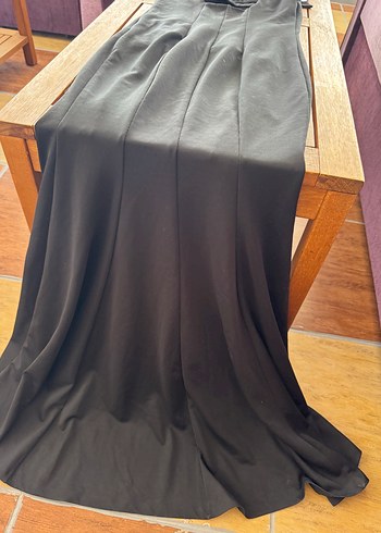 Diğer Siyah Strappy Detaylı Uzun Elbise