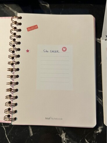 Beden Matte notebook sticker book ve A5 ajanda haftalık